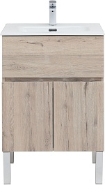 Aquanet Мебель для ванной Алвита New 60 1 ящик 2 дверцы дуб веллингтон белый – фотография-20